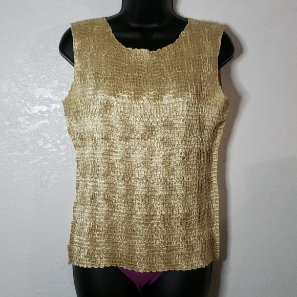 RAFAEL Tops - Rafael Small gold crinkle tank